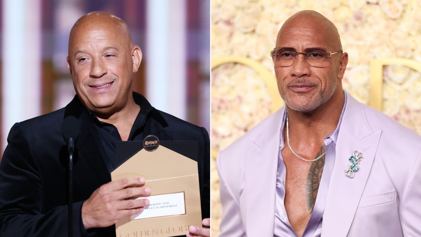 Vin Diesel y Dwayne Johnson en los globos de oro